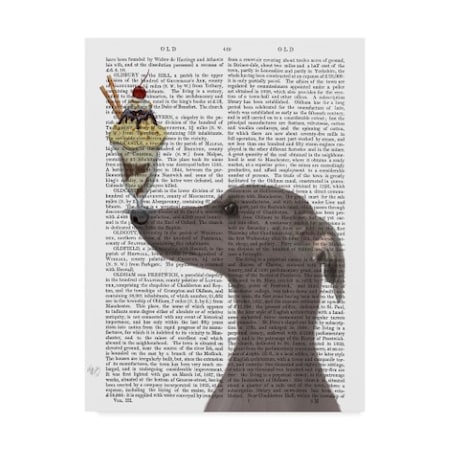 Fab Funky 'Greyhound, Grey, Ice Cream Text' Canvas Art,24x32